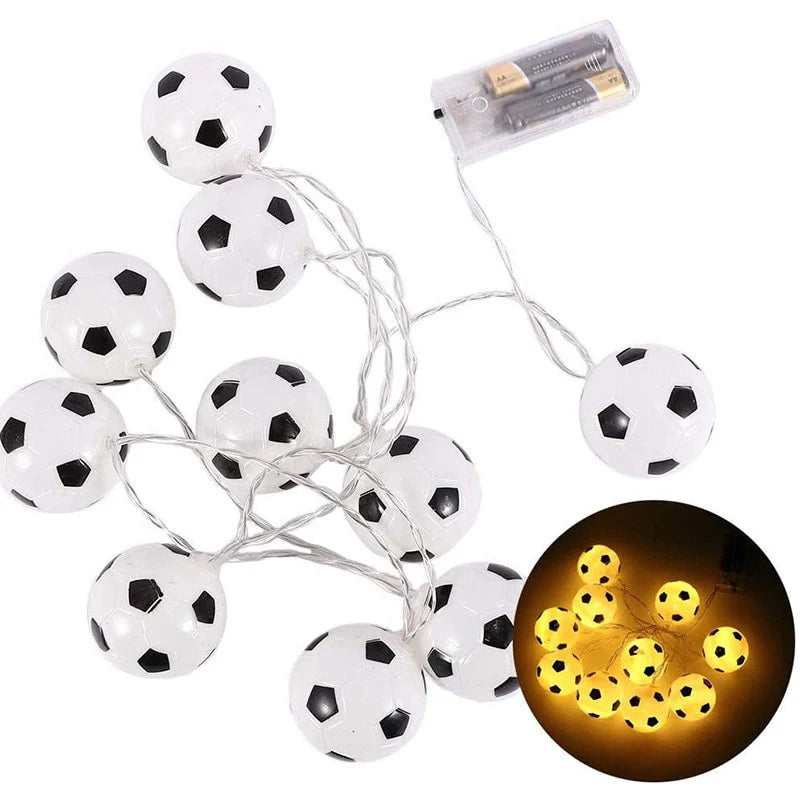 Soccer Balls String Lights - LED Football Garland