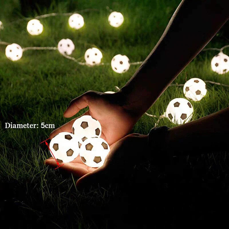 Soccer Balls String Lights - LED Football Garland