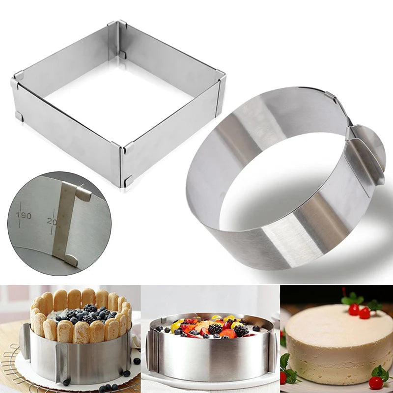 Round & Square Stainless Steel Mousse Cake Rings