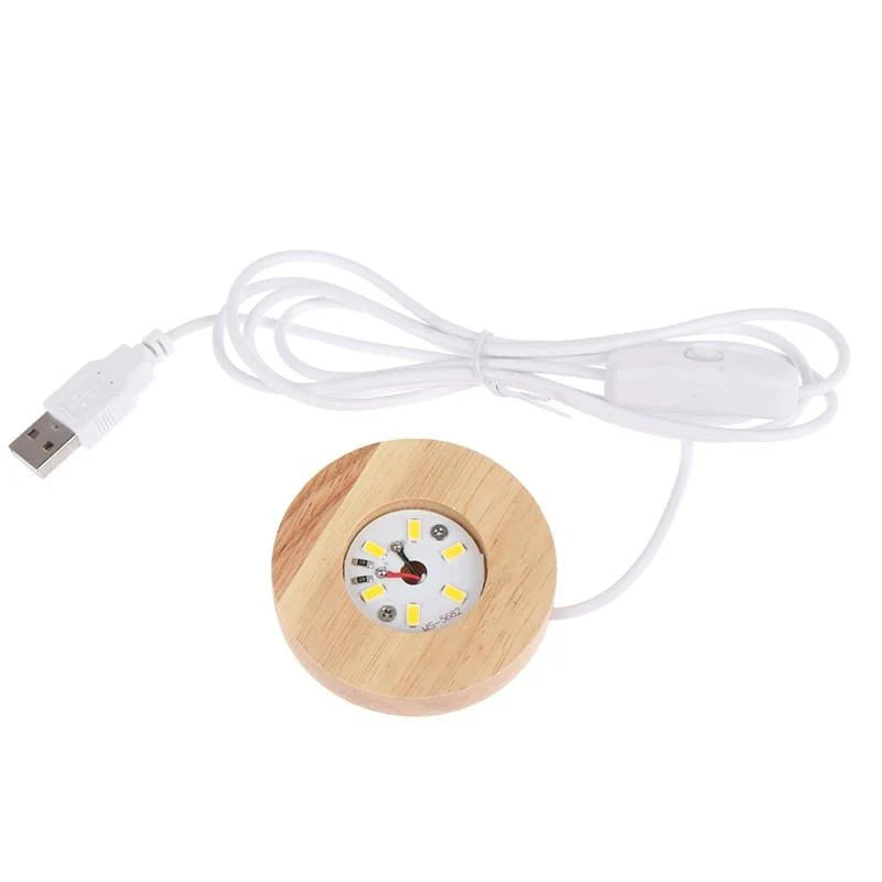 Wood Light Base Rechargeable Remote Control Wooden LED Light