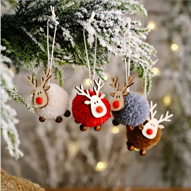 Cute Cloth Plush Deer Pendant Christmas Tree Decor