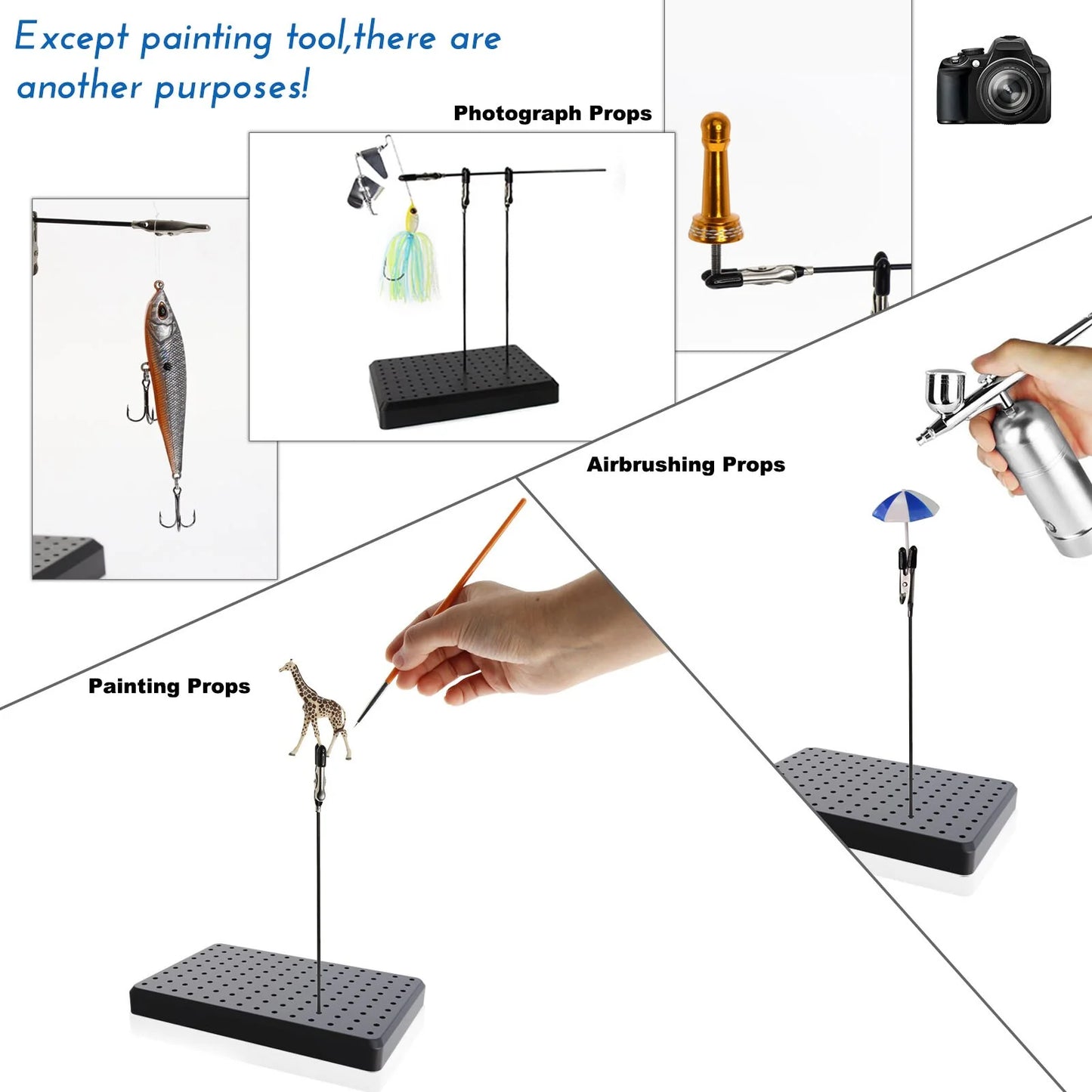 Holes Painting Stand Base Alligator Clips With Rubber Cover Set Updated Modeling Tools Great Gift