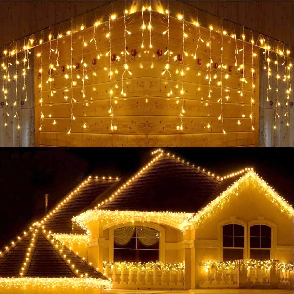 Waterproof Christmas Outdoor Icicle String Lights for Garden