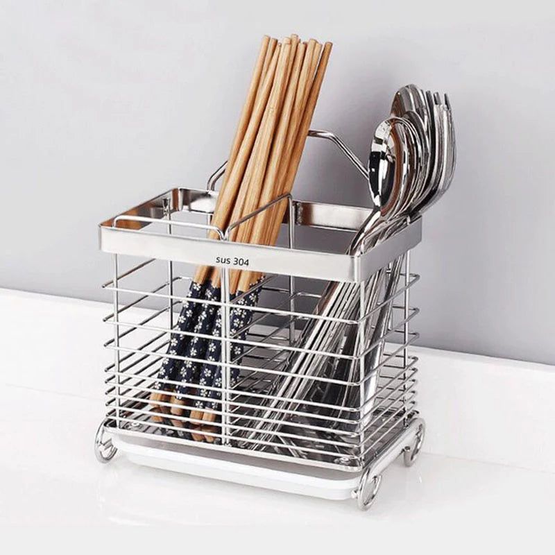304 Stainless Steel Chopsticks Spoon Fork Cutlery Drying Rack Draining&nbsp