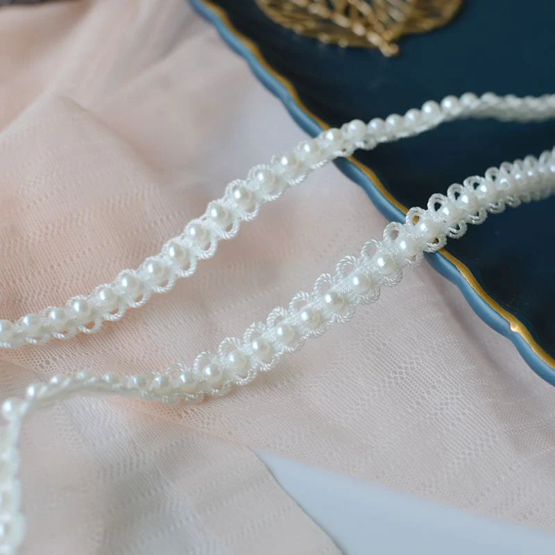 White DIY Hand-stitched Pearl Glitter Beads