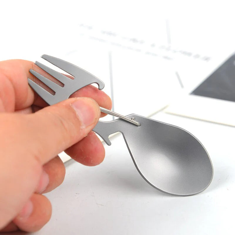 Multi-Tool Titanium Spoon Fork Spork Picnic Camp