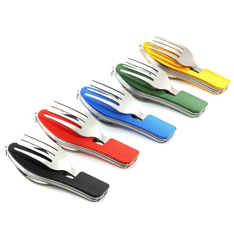 Outdoor Tableware Set Camping Cooking Supplies Stainless Steel Spoon