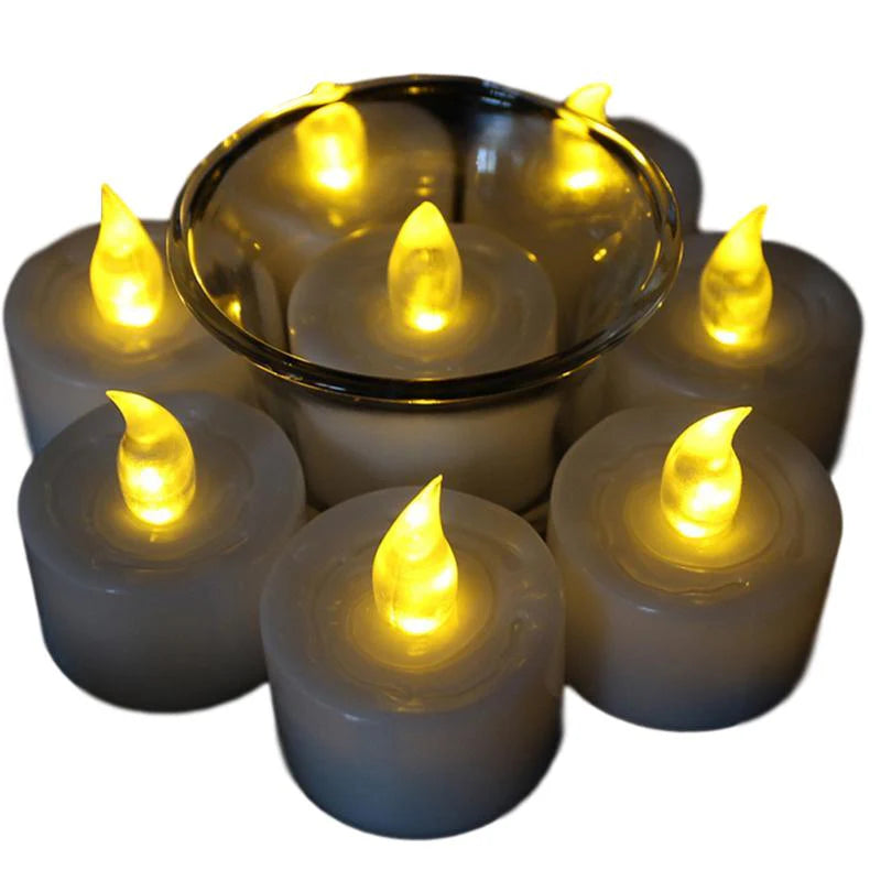 12PCS Electronic LED Tea Light Candles - Realistic, Battery Powered, Flameless Candles