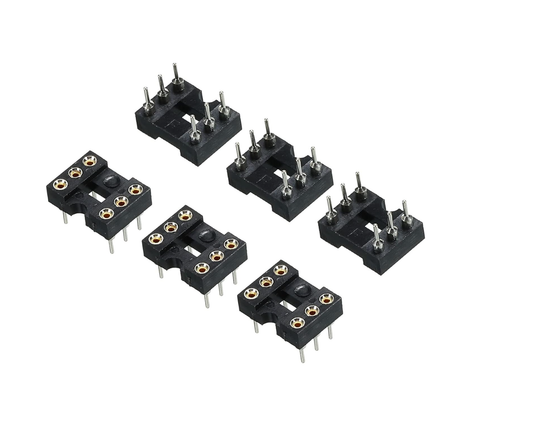 DIP IC Chip Socket Adapter Round Pin 6P 2.54mm Pitch IC Socket for PCB Board Chip