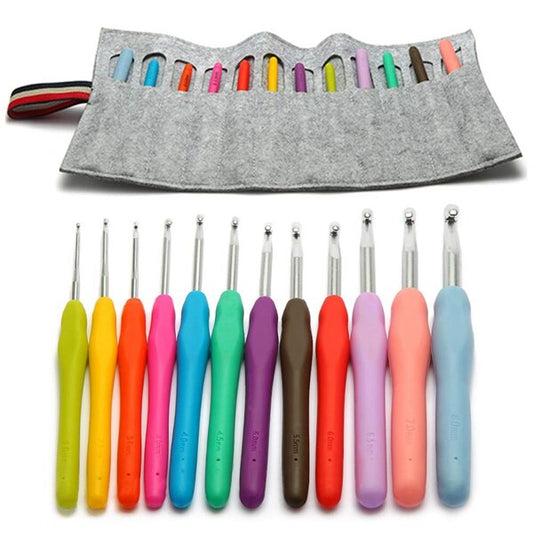 Mixed Metal Crochet Hook Template Kit - TPR Aluminum Knitting Needles