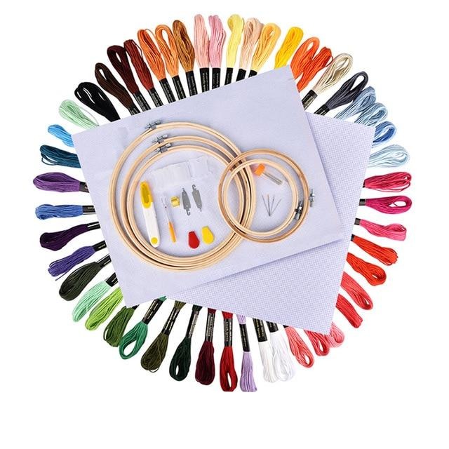Embroidery Skeins Sewing Kit - Embroidery Cross Stitch Needle Tool, DIY Knitting Stitching Sewing Sets